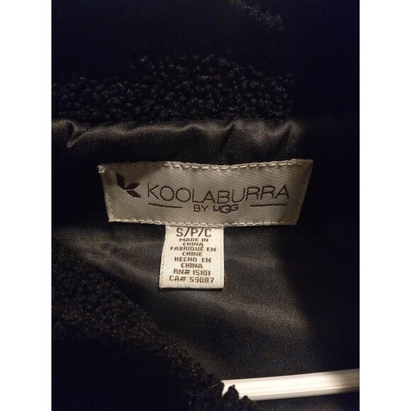 Koolaburra By Ugg Women’s Puffer Full Zip Jacket Black  Faux Fur Sherpa Collar - Picture 7 of 9